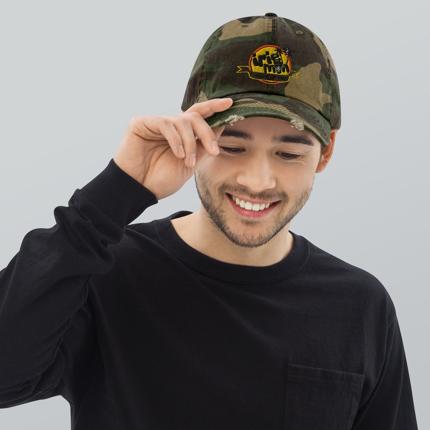 Iriemon Distressed Dad Camoflauge Hat